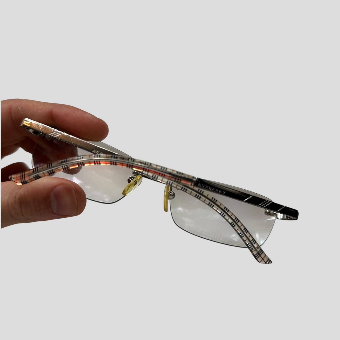 Burberry Safilo Nova Check Logo Metal Square Sunglasses