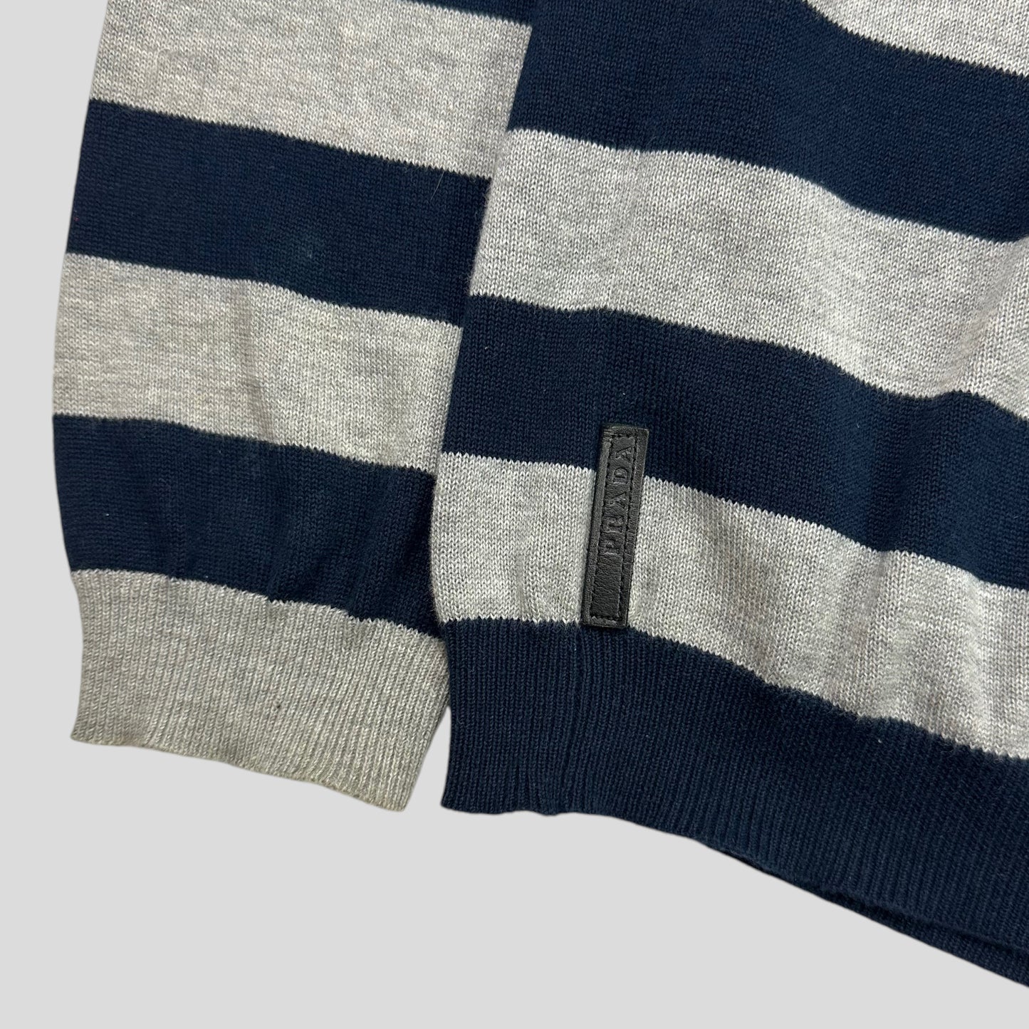 Prada Sport 2006 Striped Leather Logo Tab Knit - IT56 (L/XL)