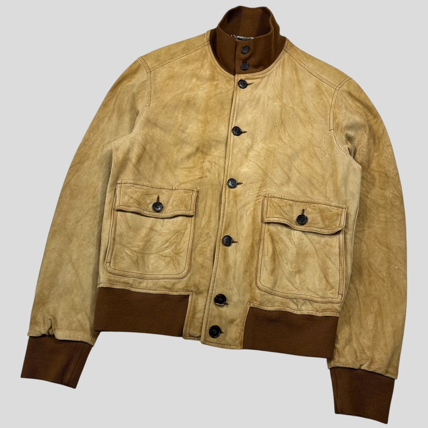 Dolce & Gabanna 00’s Goatskin Leather Flight Jacket - M