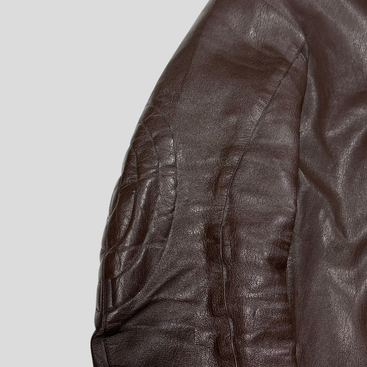 Prada SS00 Leather Articulated Elbow Detailed Moto Jacket - IT54