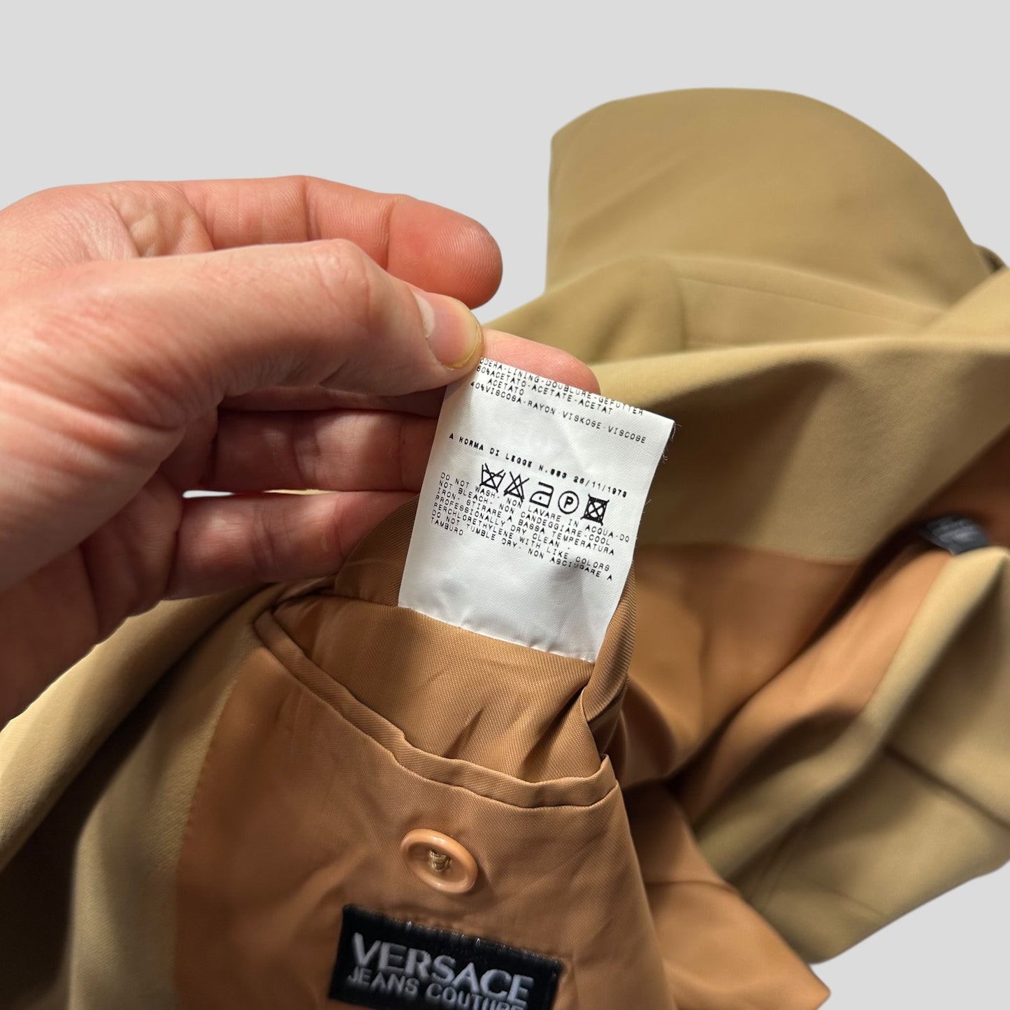 Versace Jeans Couture 00’s Camel Rayon Blazer Suit Jacket - IT50 (M/L)