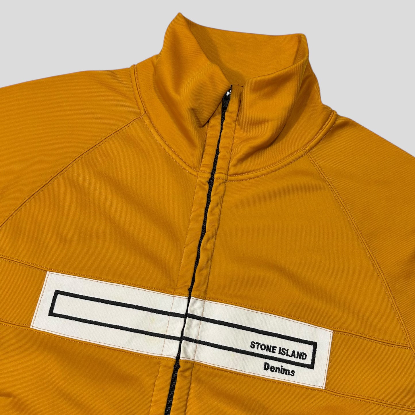 Stone Island AW04 Denims Spellout Logo Mustard Track Jacket - M