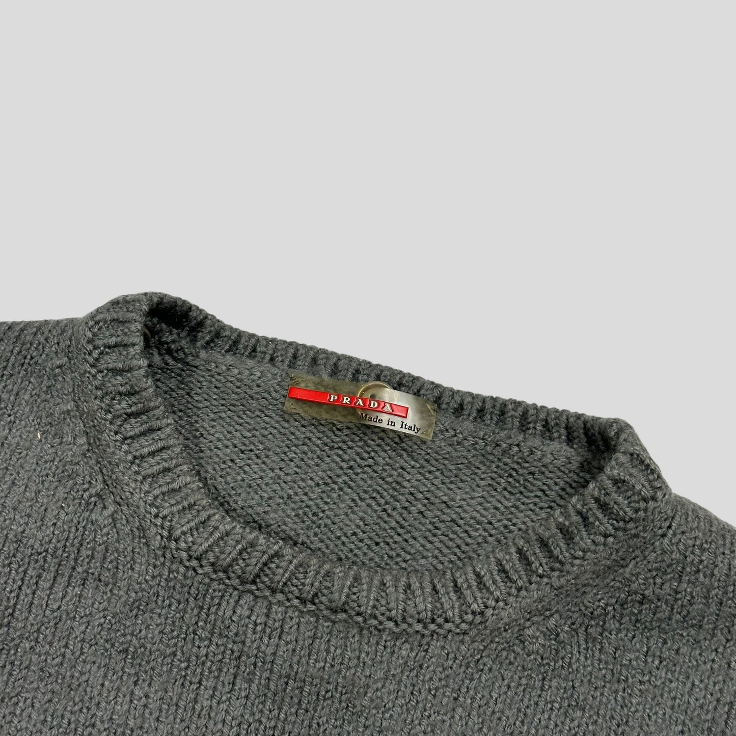 Prada Sport 00’s Wool & Nylon Panelled Thick Knit Jumper - S