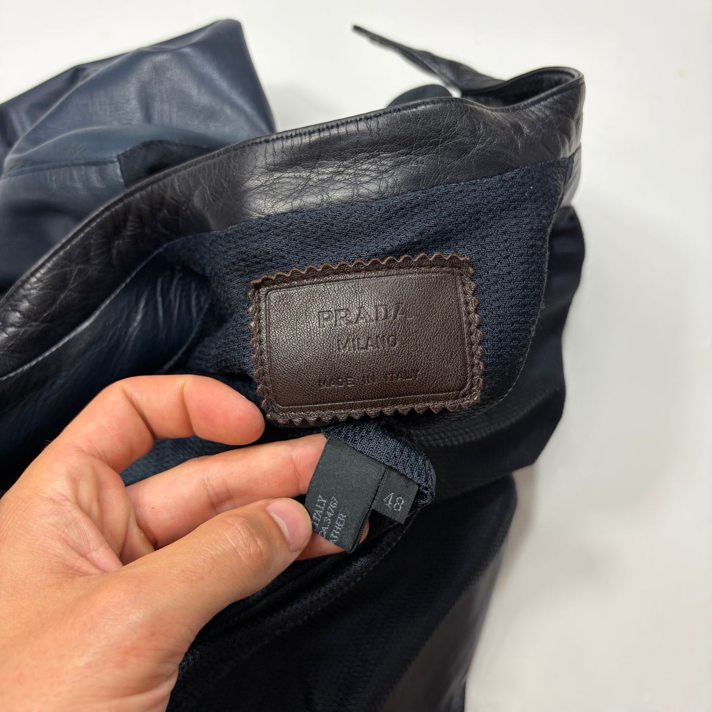 Prada Milano SS00 Runway Leather Racer Moto Jacket - S
