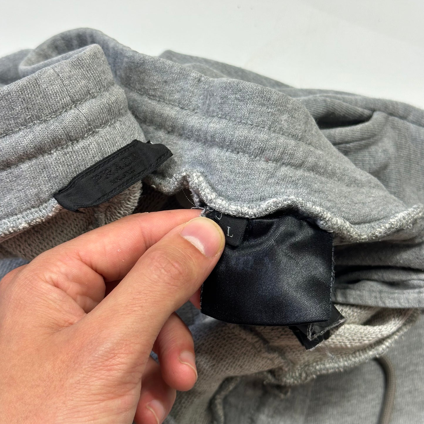 Prada Milano 2015 Red Tab Baggy Grey Cotton Shorts - L