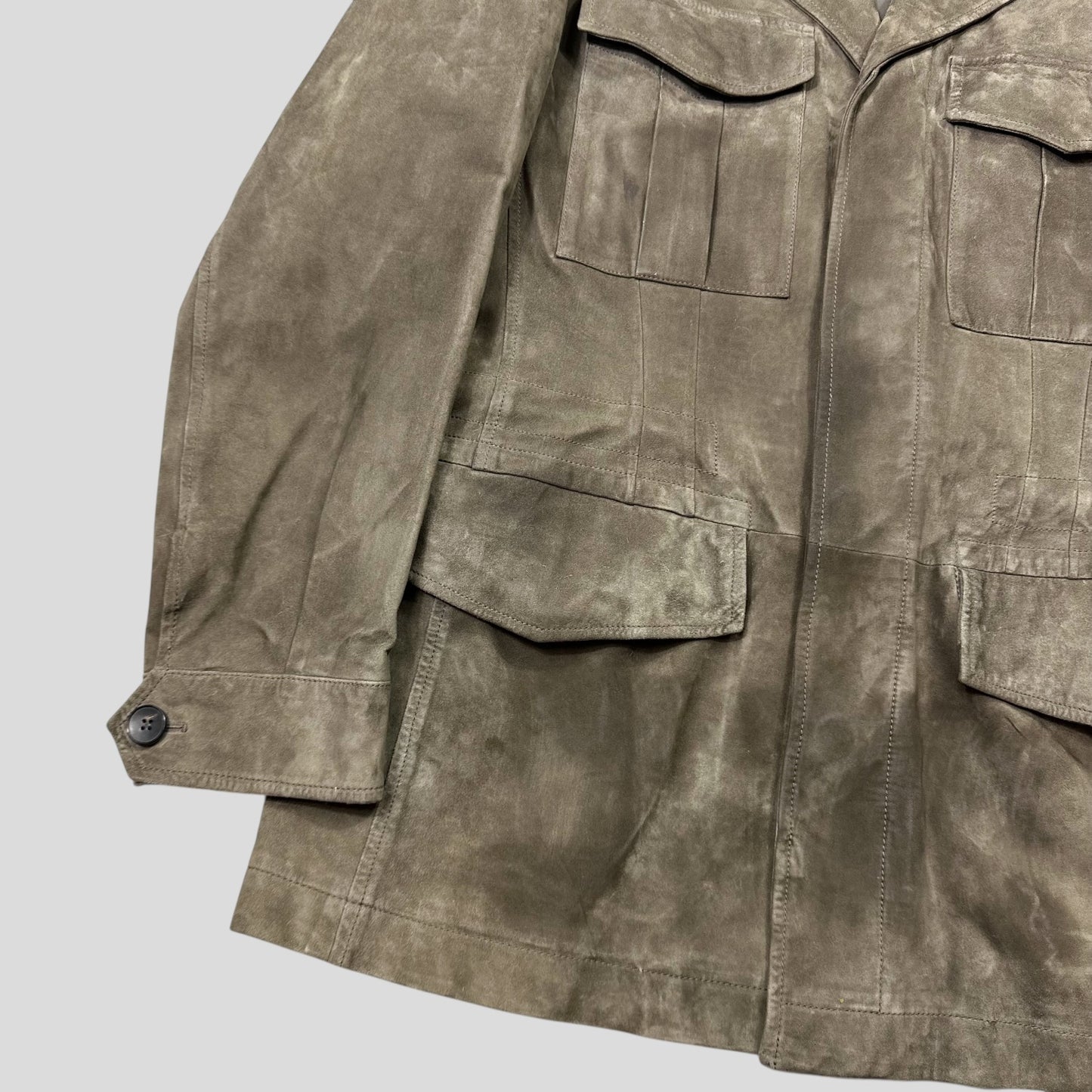 Gucci by Tom Ford FW03 Suede Leather Western Military Jacket - IT54 (L)