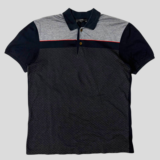 Gucci 2011 Cross Monogram Web Stripe Polo Shirt - L