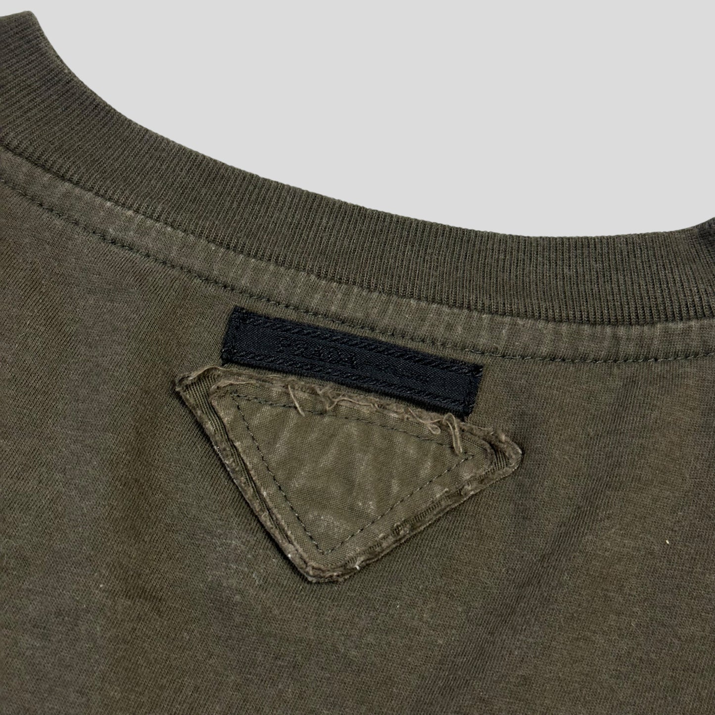 Prada Milano 2006 Triangle Double Logo V-neck T-shirt - M/L