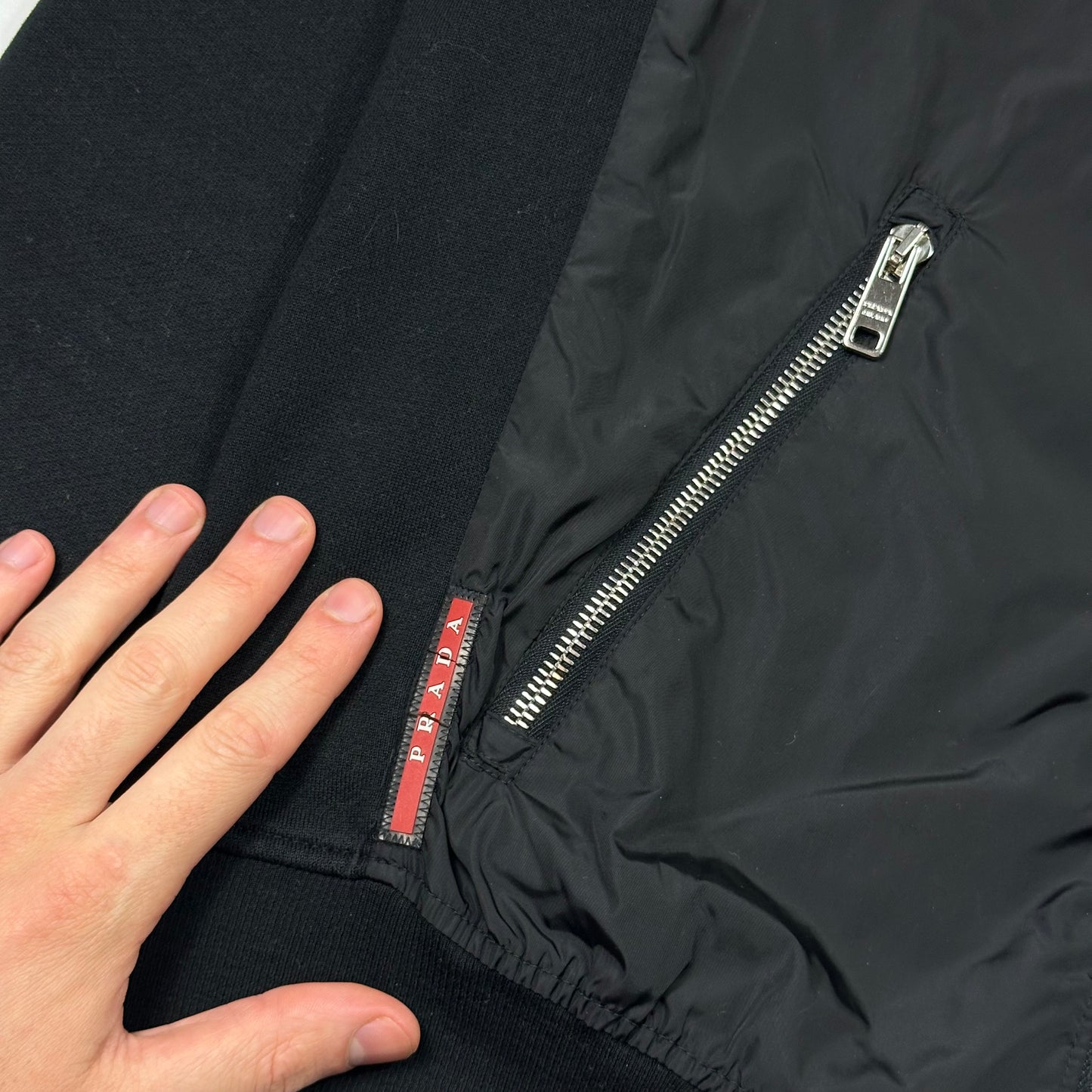 Prada Sport 2013 Minimalistic Nylon Panelled Moto Jacket - S