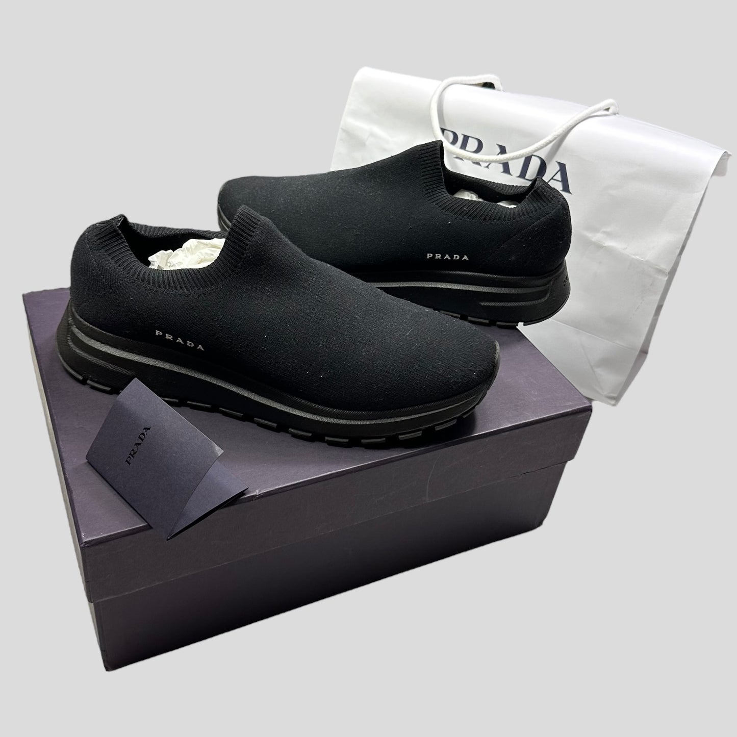 Prada 2019 Knit Fabric Sock Trainer - UK8