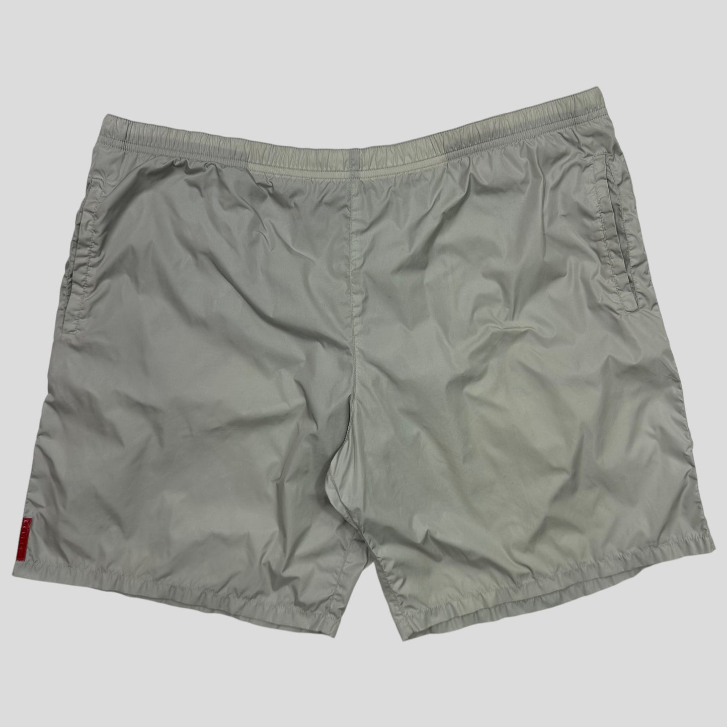 Prada Sport 2007 Nylon Red Tab Stash Pocket Shorts - L