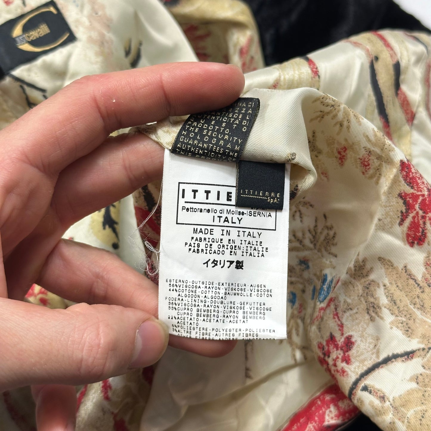 Just Cavalli 00’s Faux Fur Floral Lined Quilted Jacket - IT44