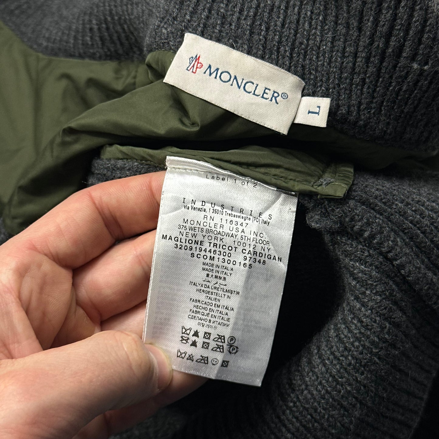 Moncler Wool & Nylon Maglione Tricot Cardigan Jacket - L (M)