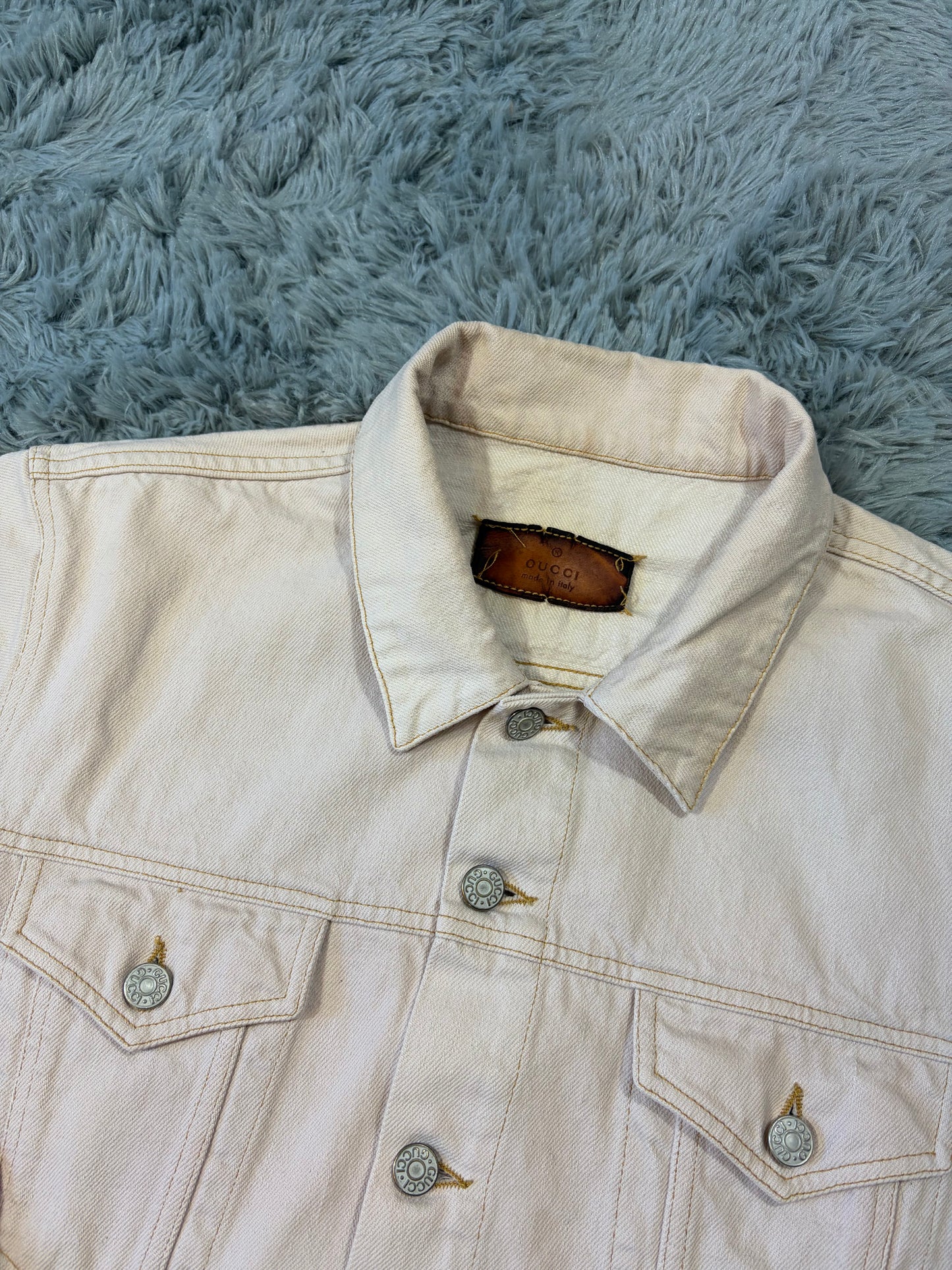 Gucci by Tom Ford 00’s Pale Pink Mens Trucker Jacket - IT52