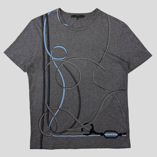 Gucci by Frida Giannini 2008 Ribbon Graphic Logo T-shirt - S/M