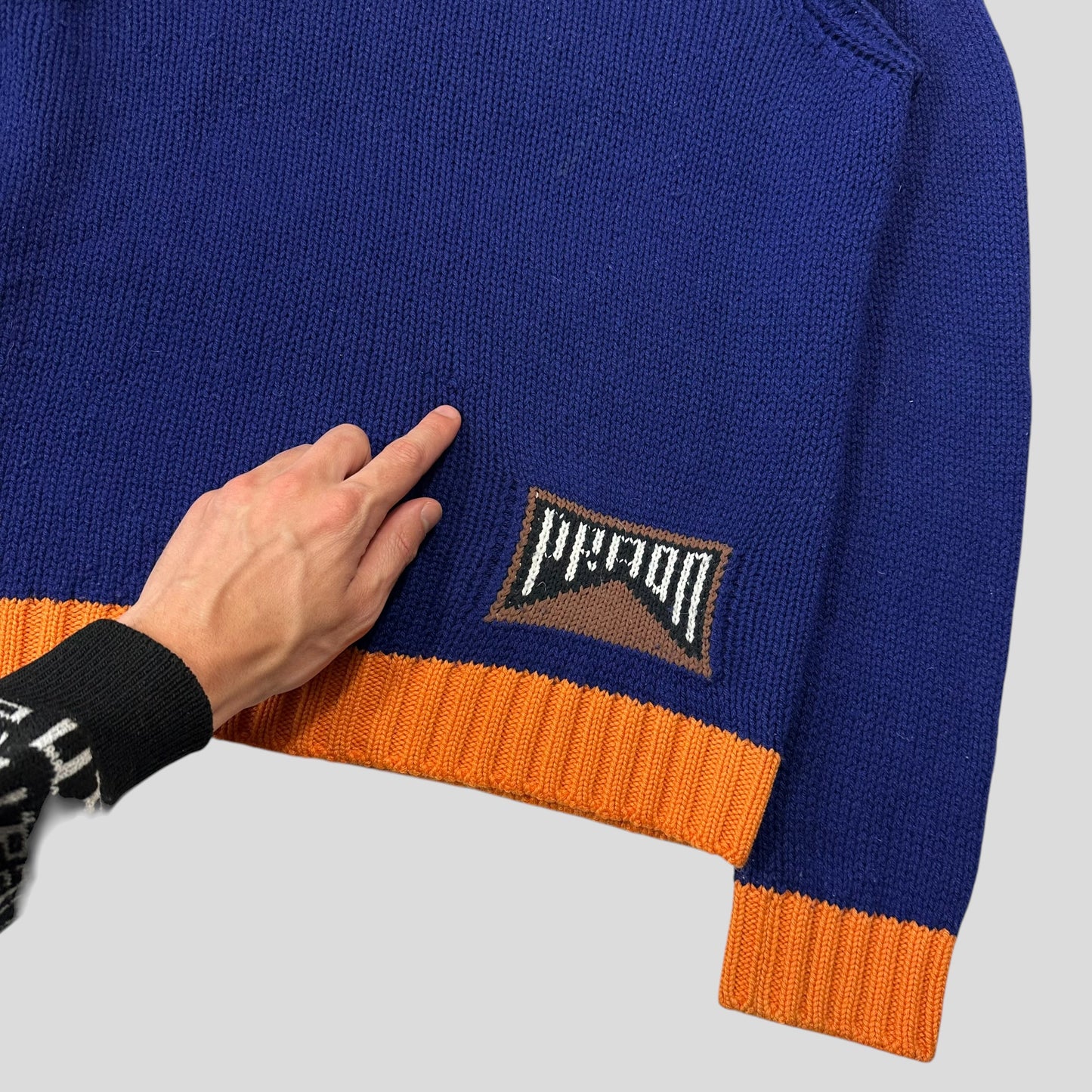 Prada Milano 2018 Intarsia Cashmere Chunky Race Logo Knit - IT42 (S)