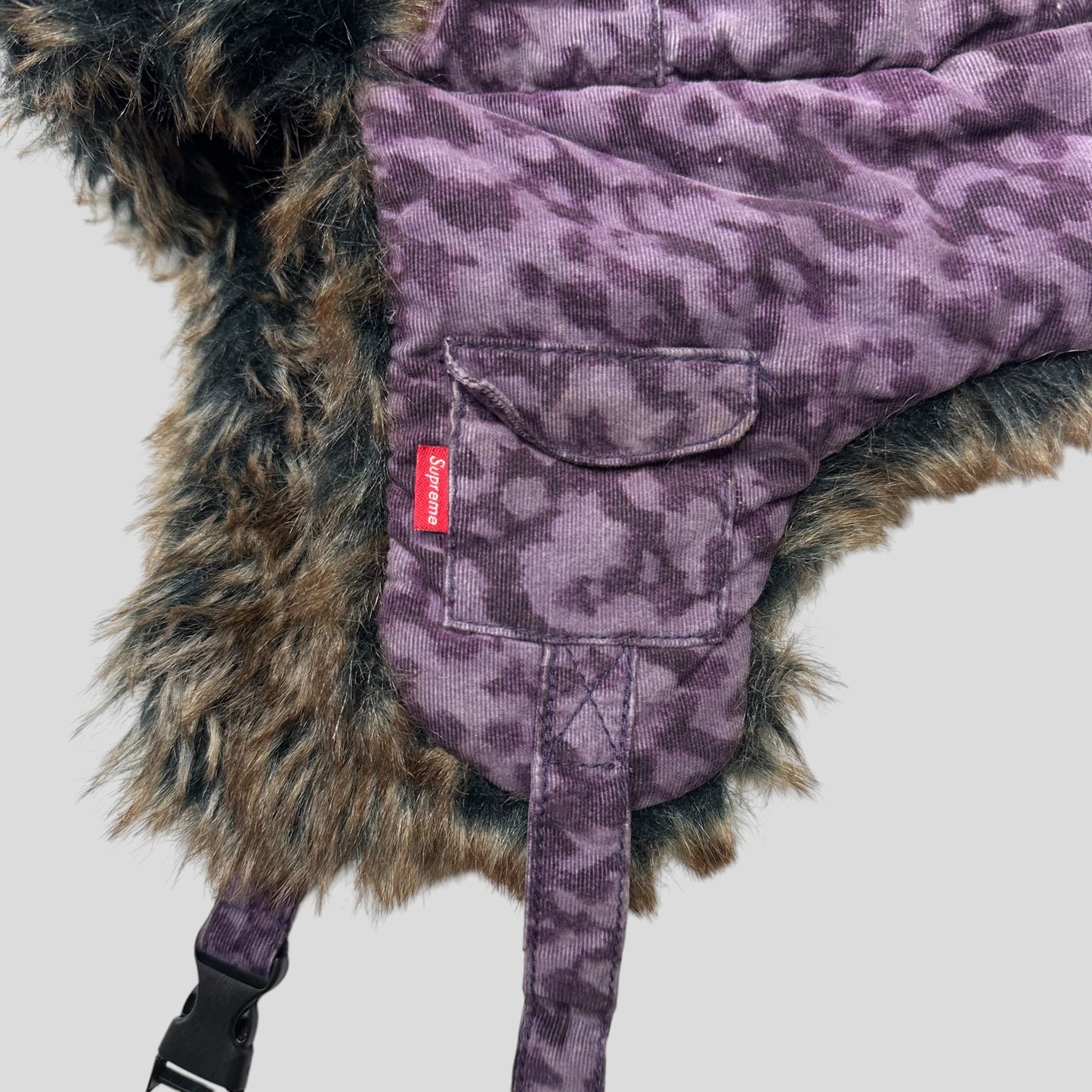 Supreme 2014 Liberty Leopard Corduroy Stash Pocket Trapper Hat