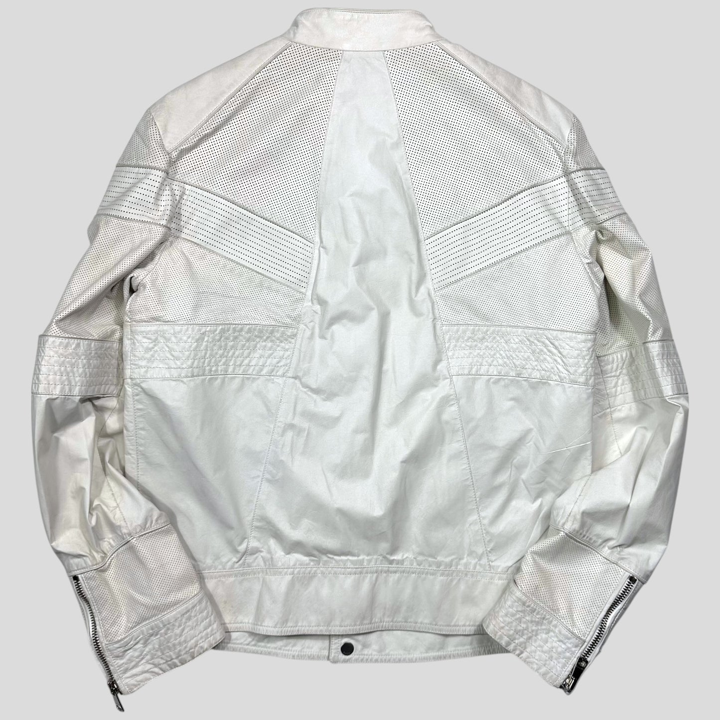 Gucci 2010 Nappa Leather Café Racer Perforated Panelled Biker Jacket - IT54 (L)