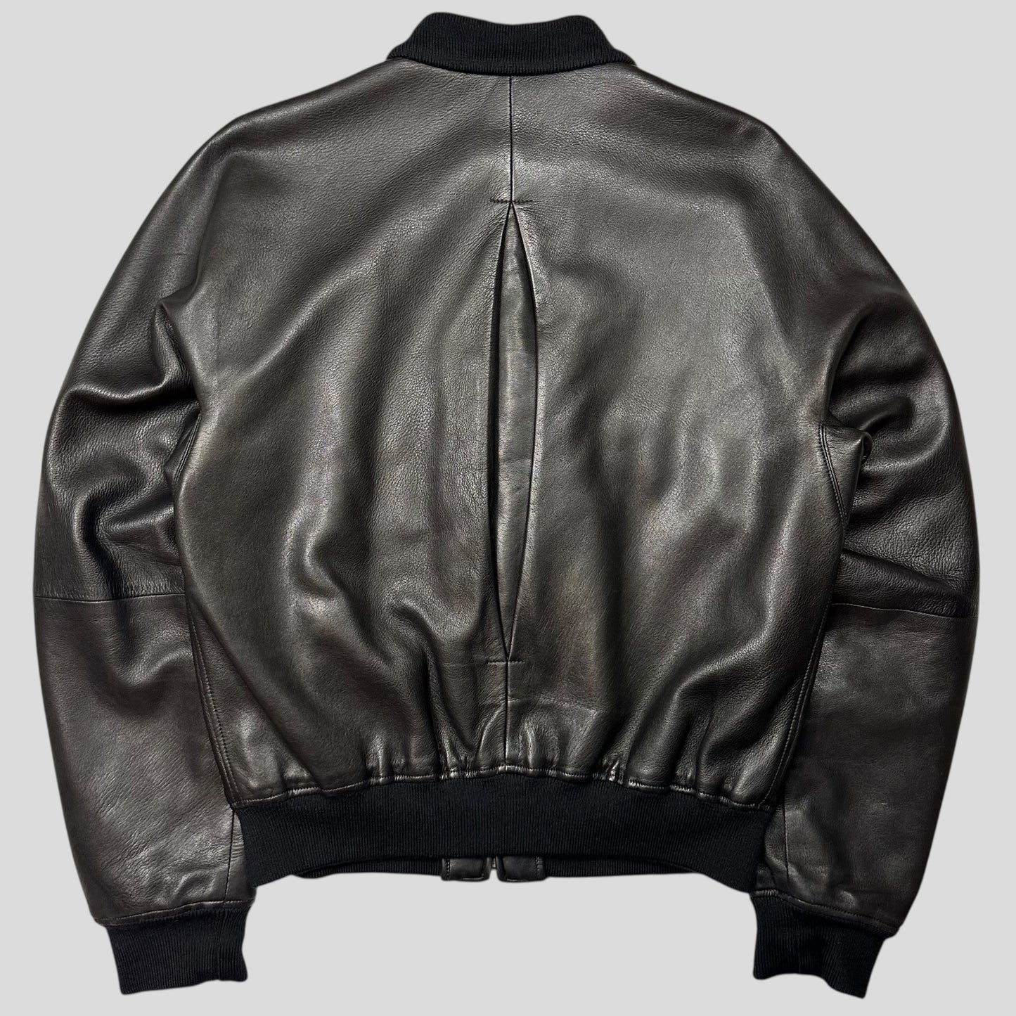 Gucci by Tom Ford FW03 Leather + Silk Pleated Padded Flight Jacket - IT50 (M/L)