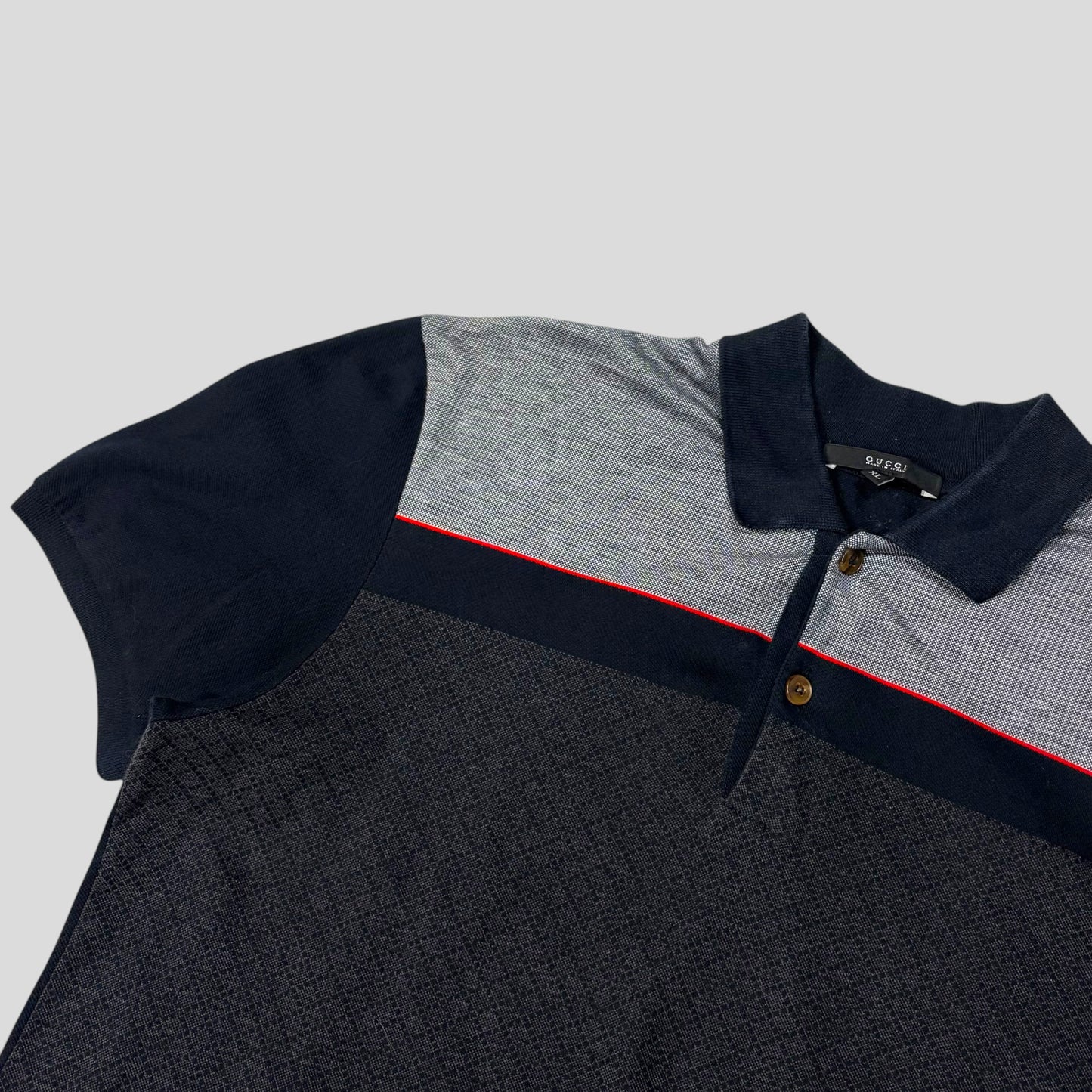 Gucci 2011 Cross Monogram Web Stripe Polo Shirt - L