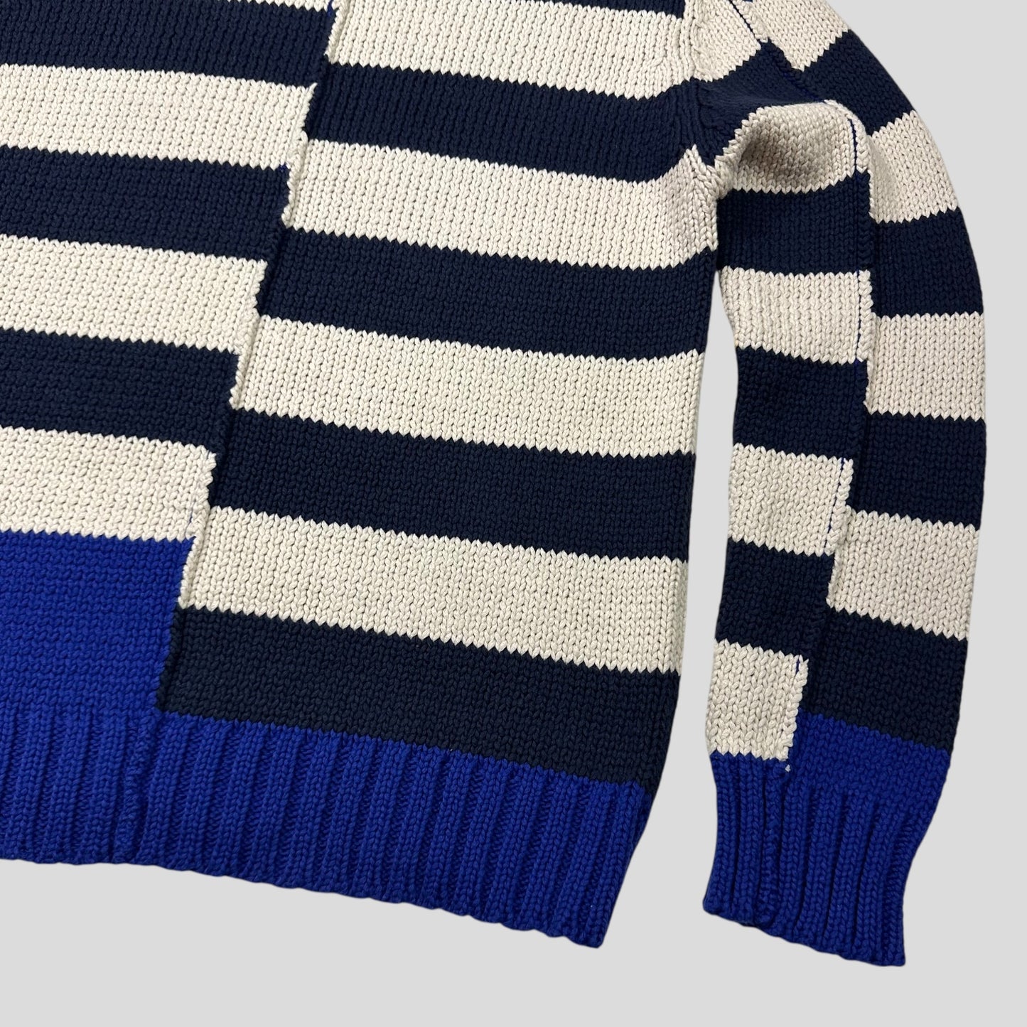 Issey Miyake SS03 Asymmetrical Reconstructed Striped Knit - M