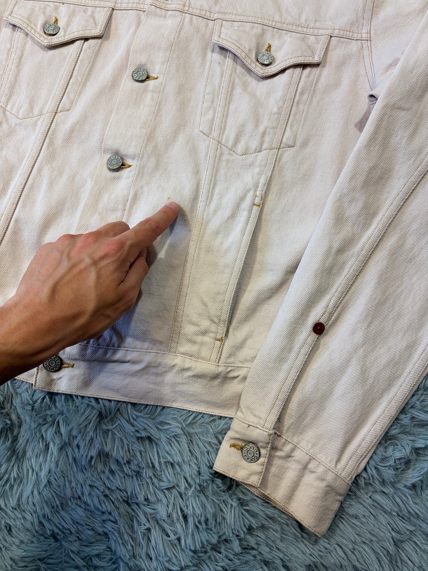 Gucci by Tom Ford 00’s Pale Pink Mens Trucker Jacket - IT52