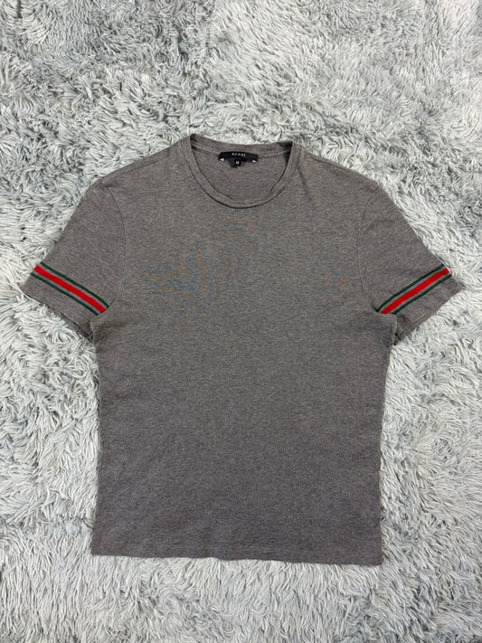 Gucci 2010s Web Stripe Grey T-shirt - S/M