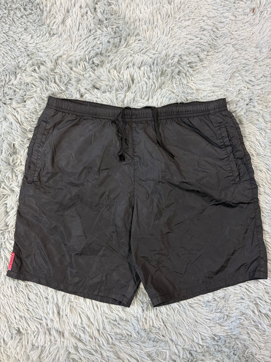 Prada Sport 2008 Black Nylon Red Tab Shimmer Shorts - IT48