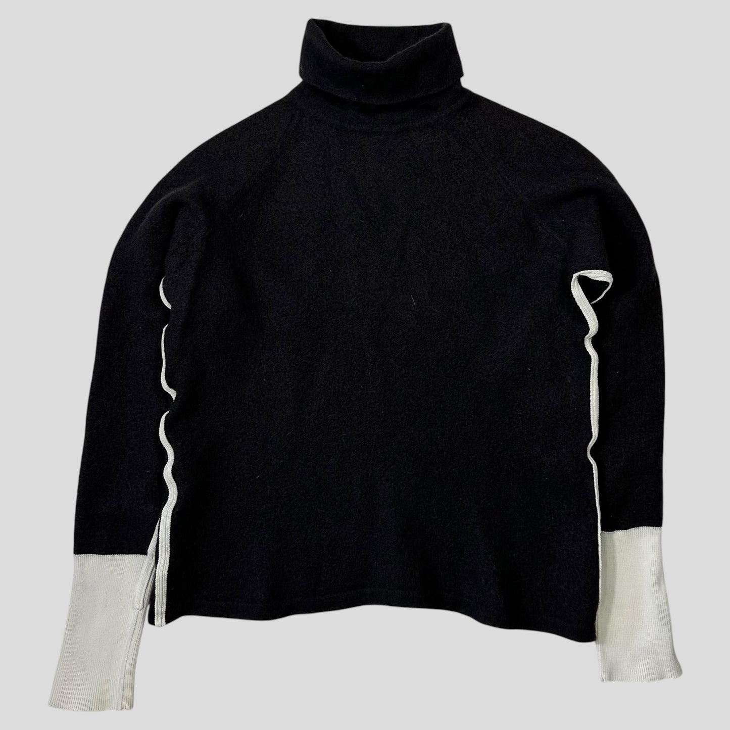 Prada Sport AW00 Virgin Wool Appliqué Seam Rollneck Knit - S