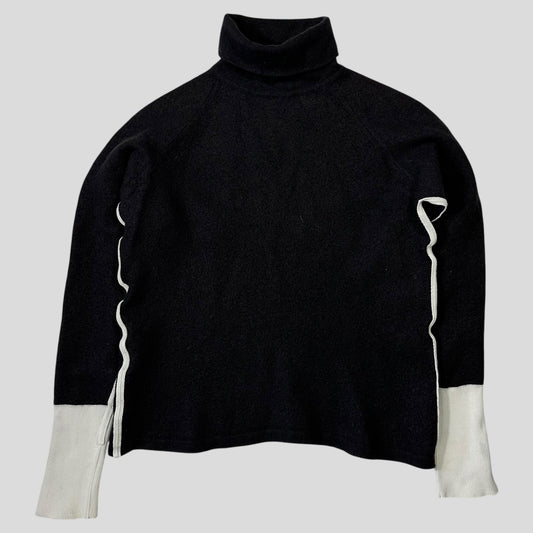 Prada Sport AW00 Virgin Wool Appliqué Seam Rollneck Knit - S