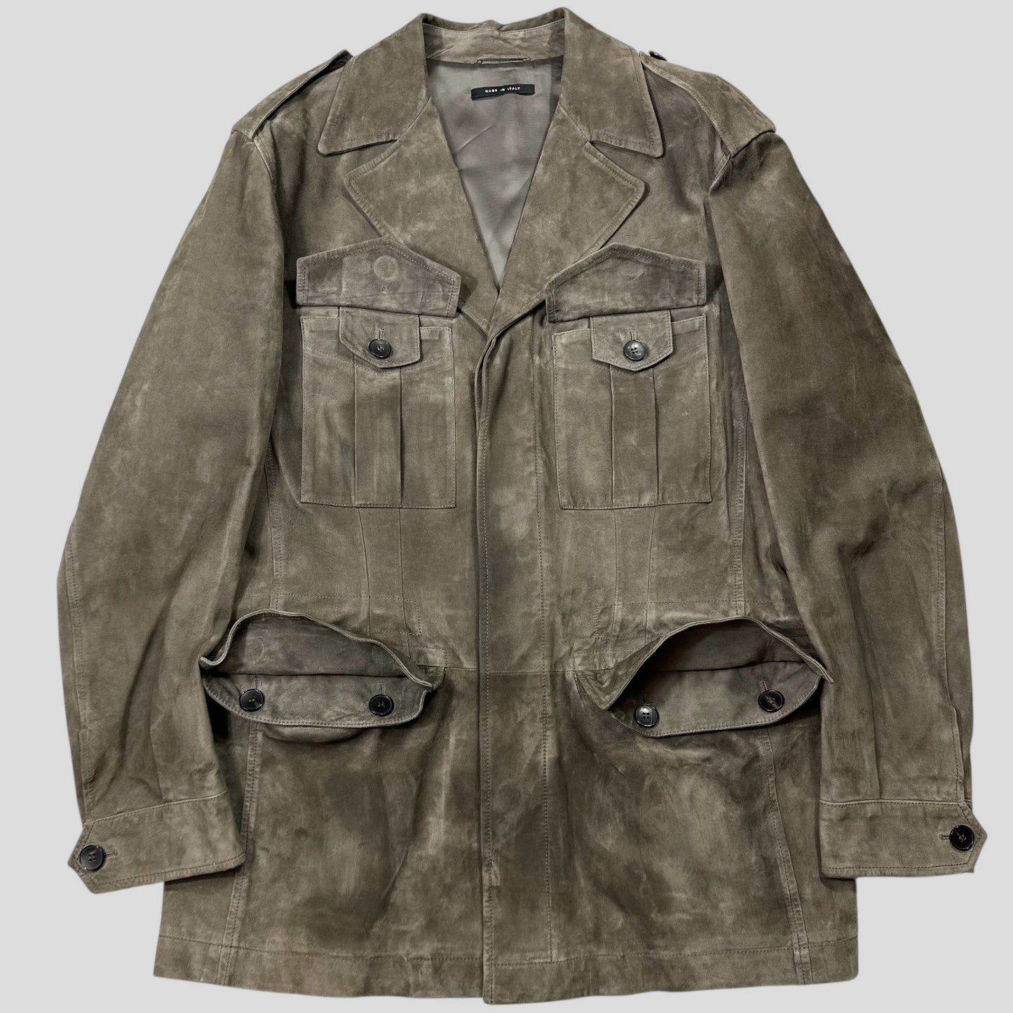 Gucci by Tom Ford FW03 Suede Leather Western Military Jacket - IT54 (L)