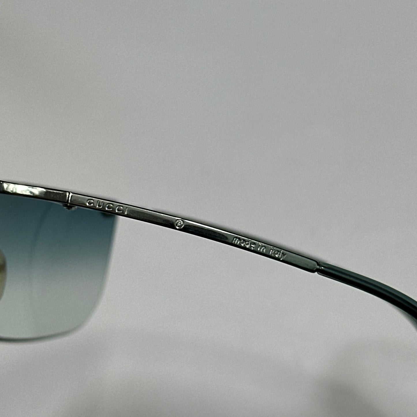 Gucci 00’s Gradient Half Frame Shield Sunglasses