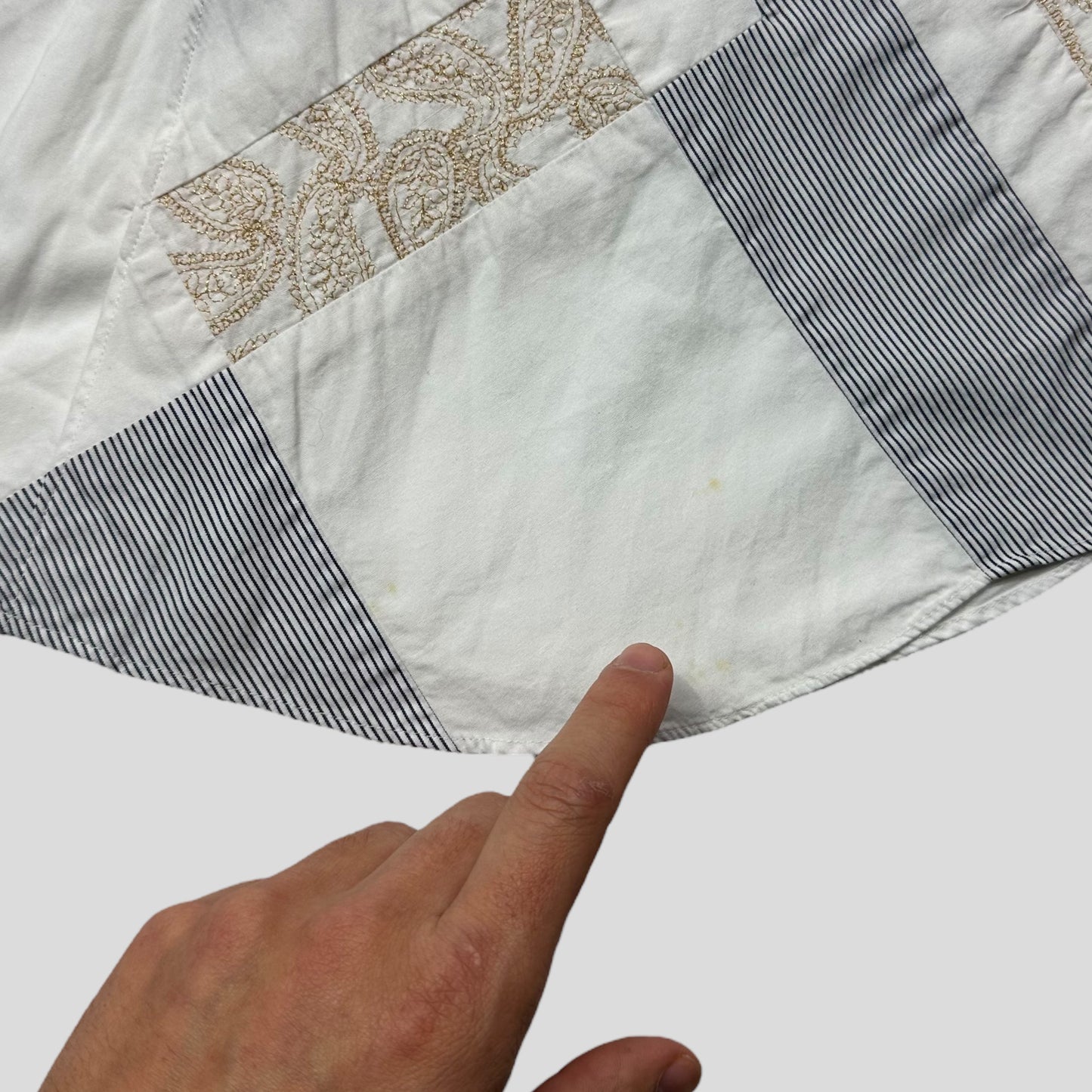 Comme Des Garçons Homme 2003 Patchwork Metallic Embroidered Shirt - M