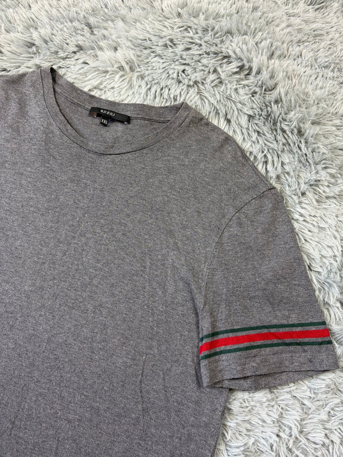 Gucci 2010s Web Stripe Grey T-shirt - L