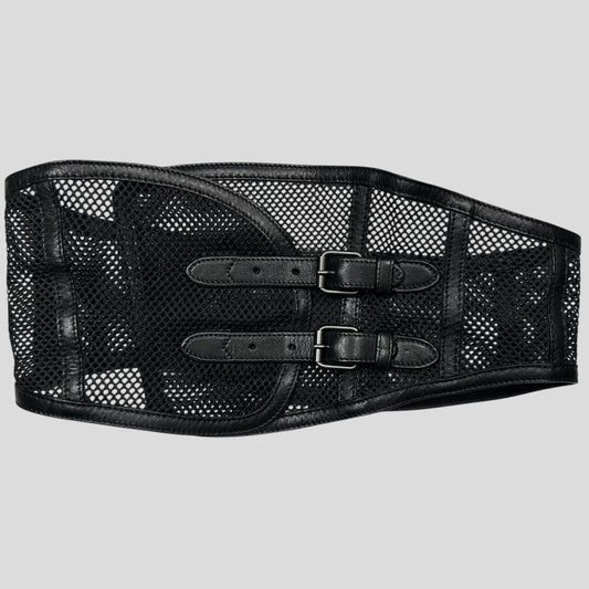 Prada SS00 Leather + Mesh Corset Runway Belt