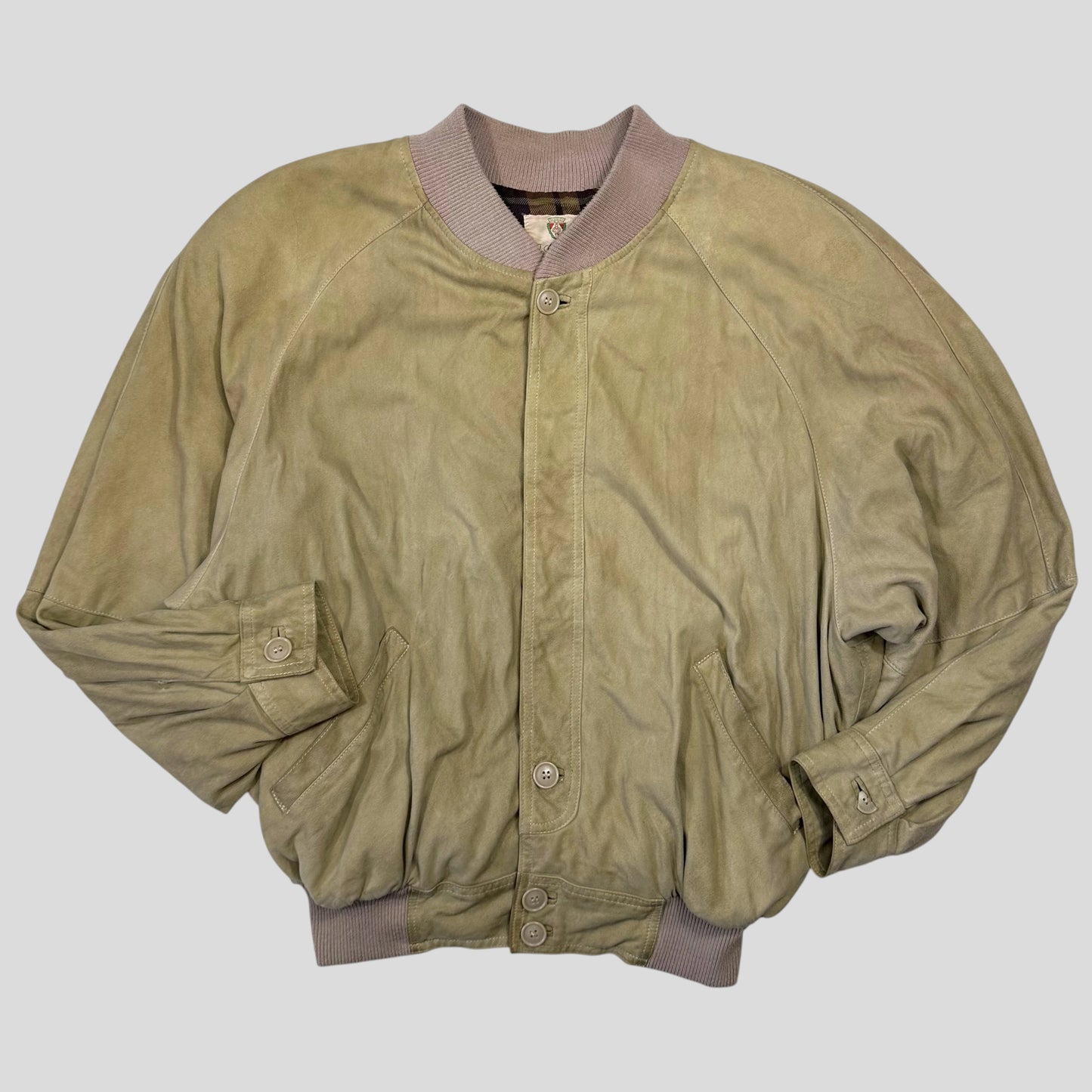 Gucci 1970’s Suede Leather Flannel Lined Flight Jacket - L