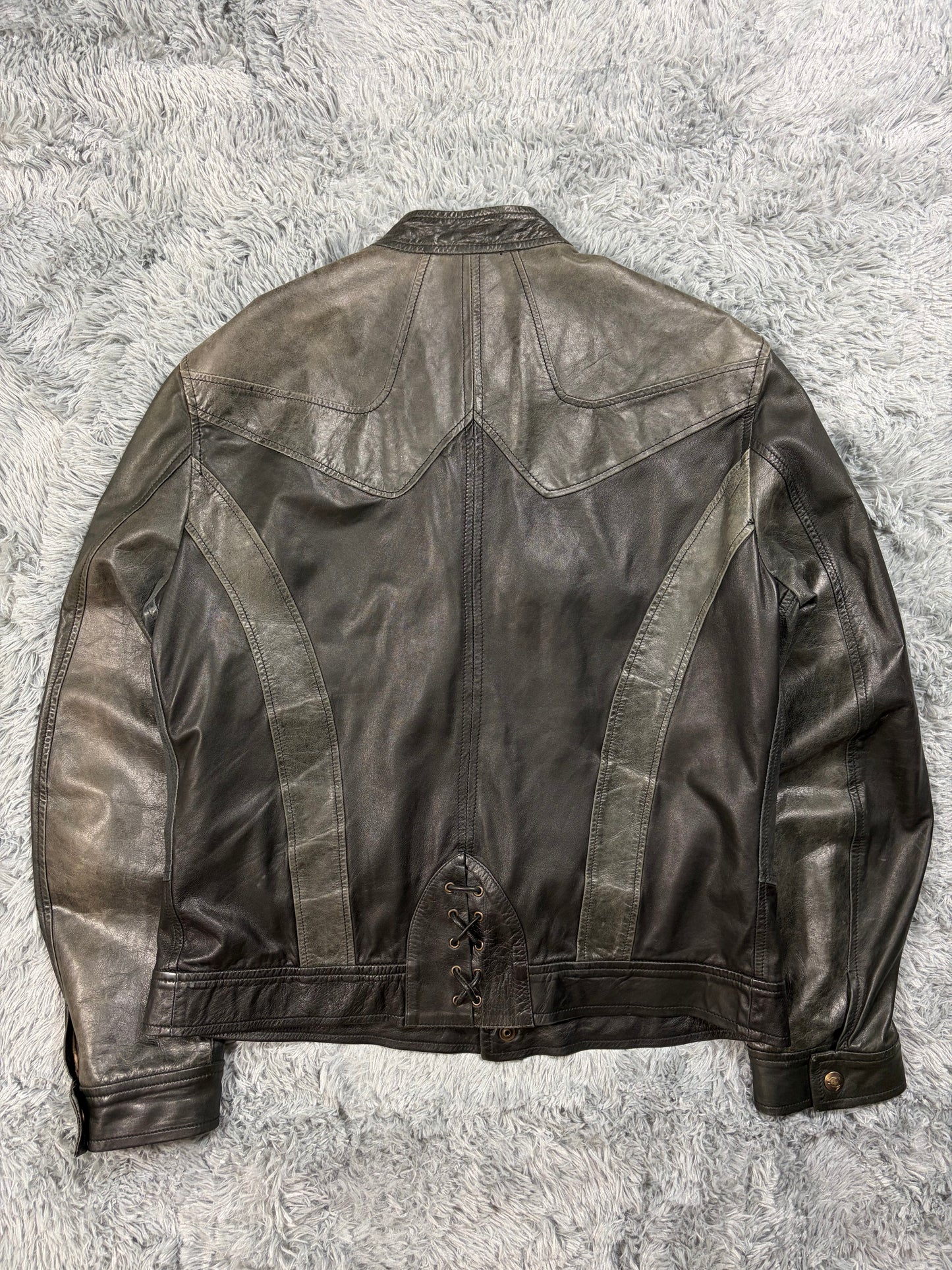 Just Cavalli SS07 Leather Weathered Bondage Jacket - L