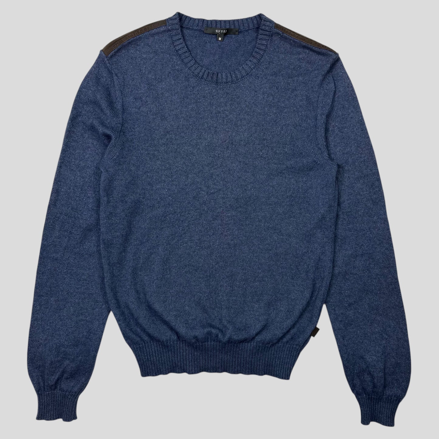 Gucci Mélange Alpaca & Angora Silk Lightweight Logo Knit Jumper - S