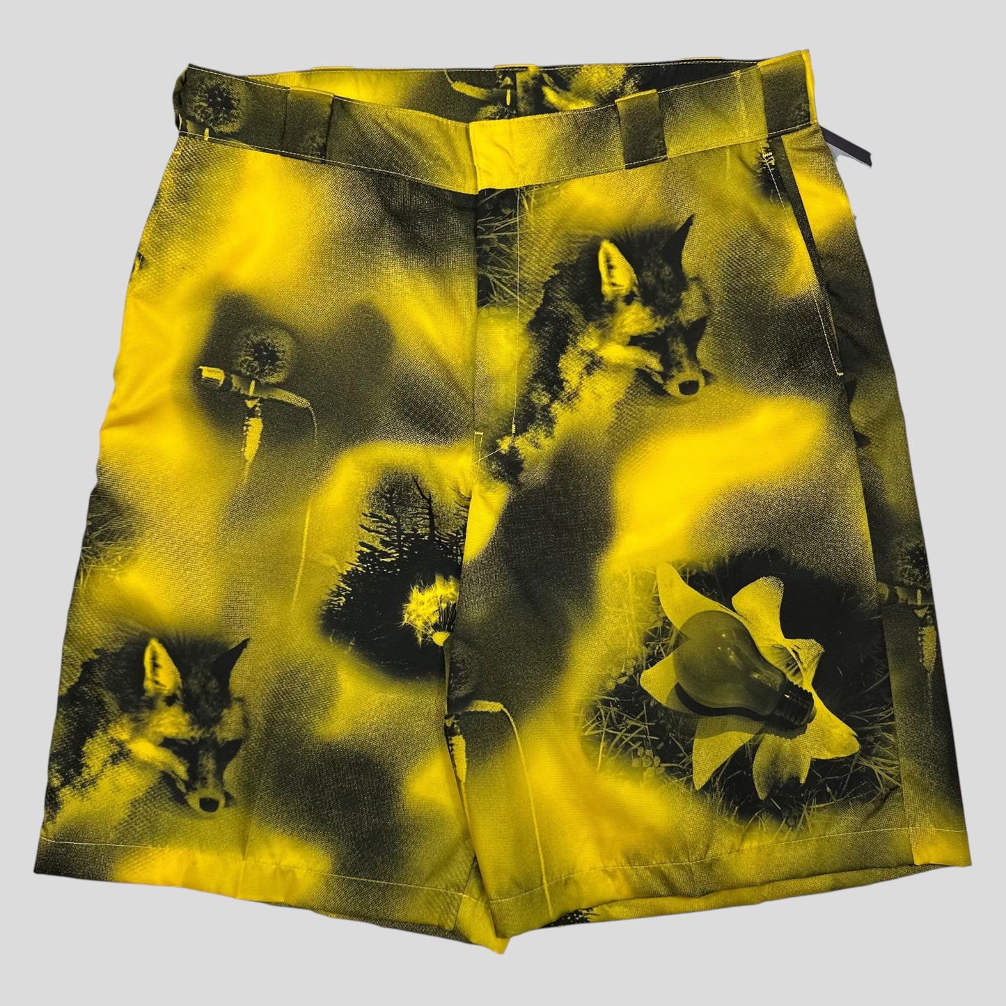 Prada x Raf Simons 2022 Re-Nylon Wolf Print Baggy Bermuda Shorts