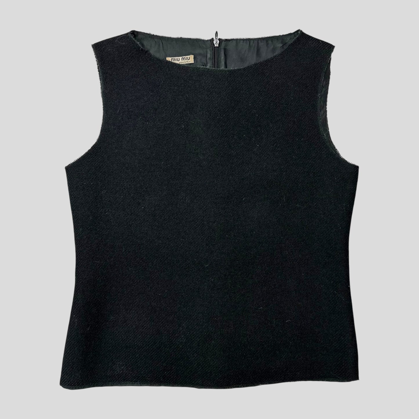 Miu Miu 00’s Mohair & Wool Corset Shape Vest Top - IT38