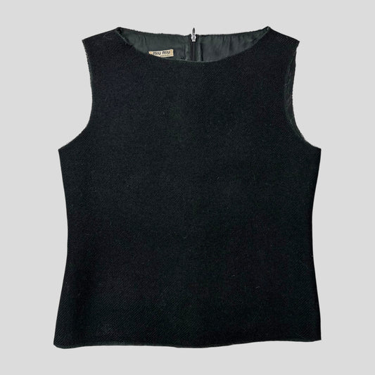 Miu Miu 00’s Mohair & Wool Corset Shape Vest Top - IT38