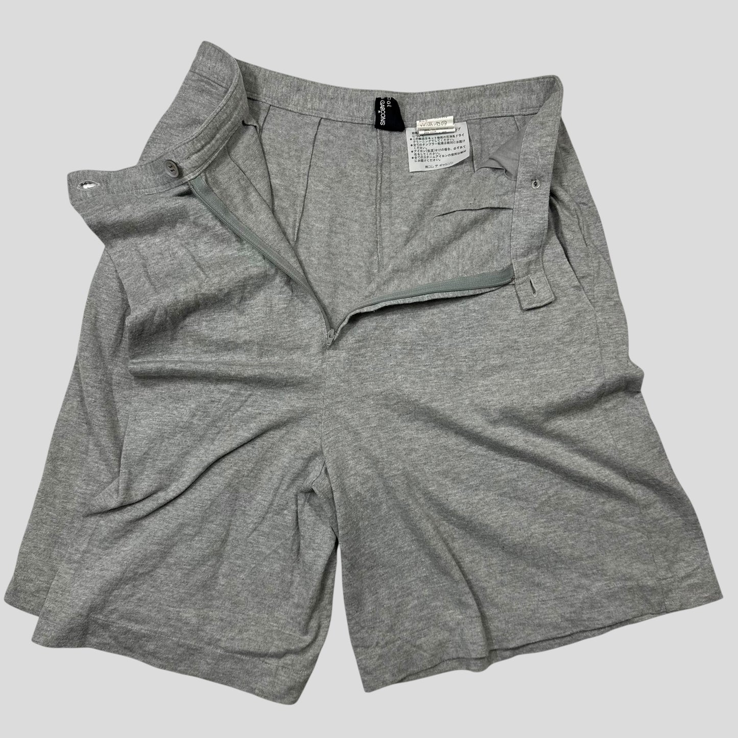 Comme Des Garçons Tricot 1992 Grey Cotton Asymmetric Toggle Skirt - M