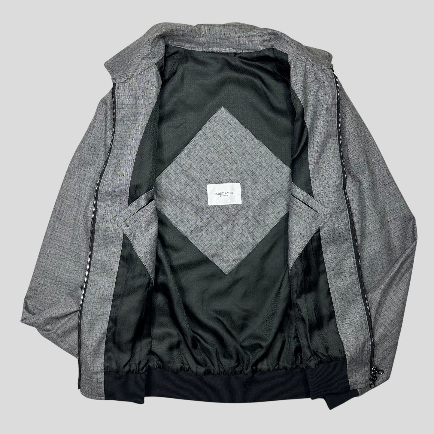 Hardy Amies AW07 Ripstop Grid Asymmetrical Harrington Jacket - M