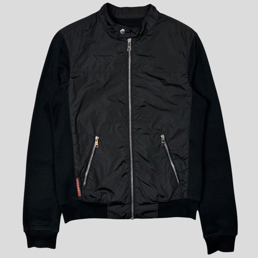 Prada Sport 2013 Minimalistic Nylon Panelled Moto Jacket - S