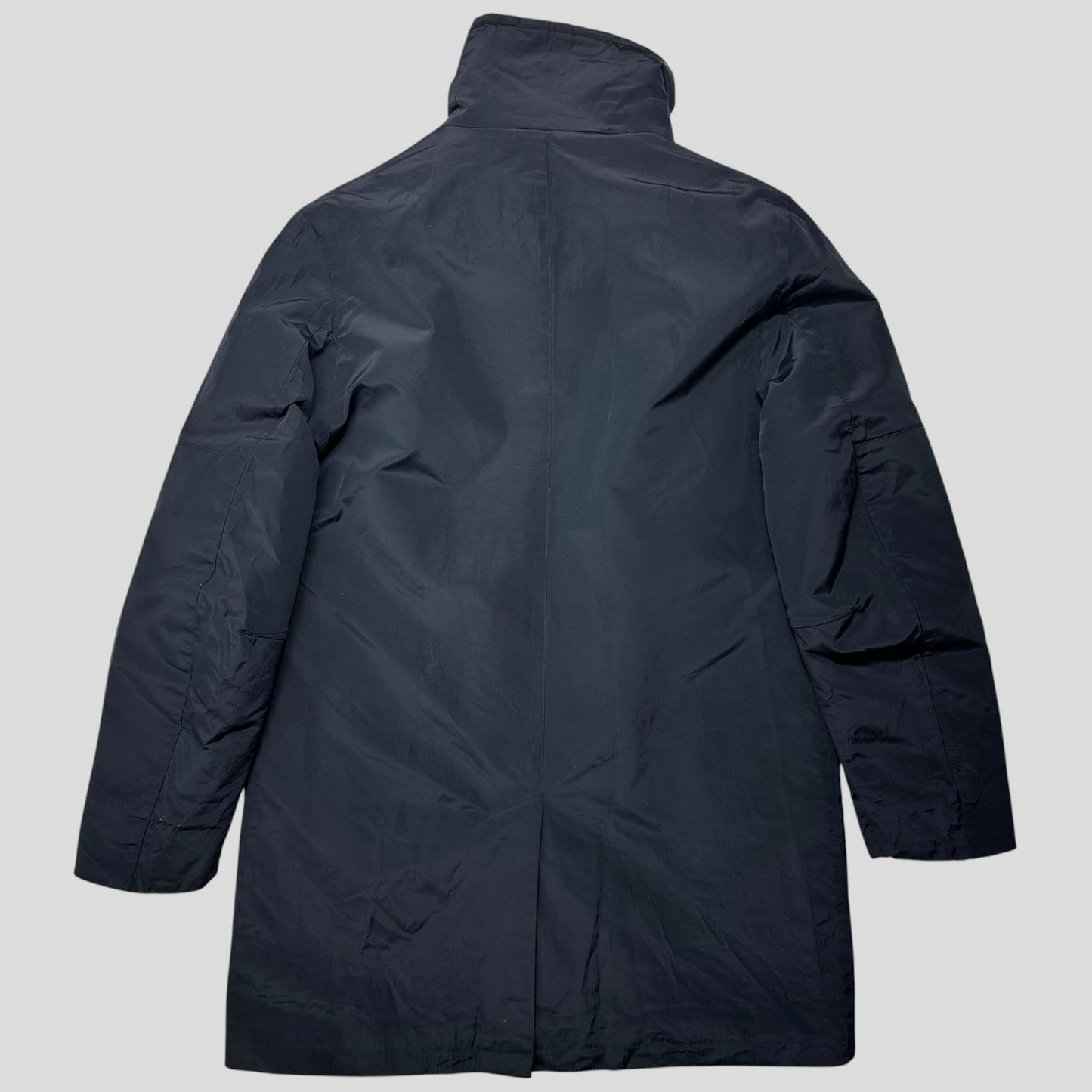 Gucci by Tom Ford 1999 Ballistic Nylon Taped Seam Shearling Collar Coat - L