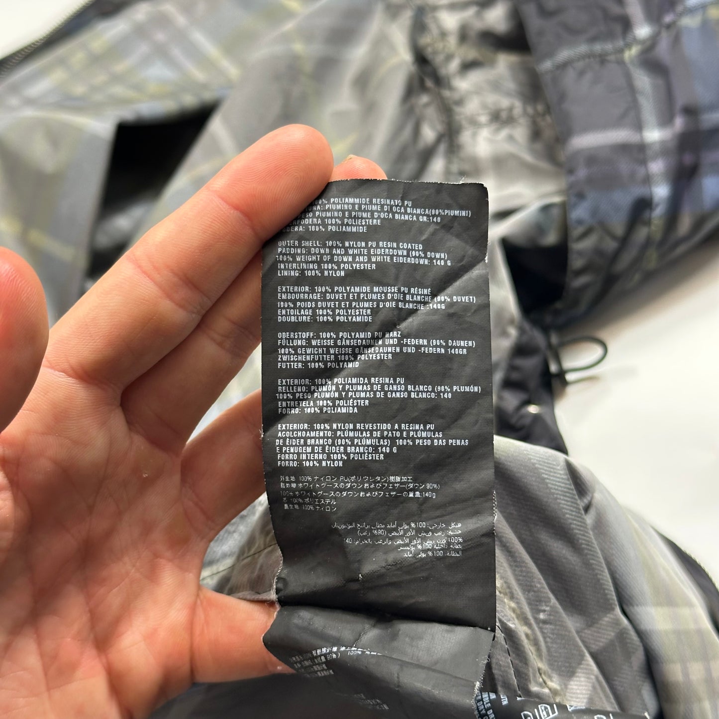 Prada 2011 SAMPLE Shadow Plaid Nylon-PU Resin Coated Windbreaker - M/L