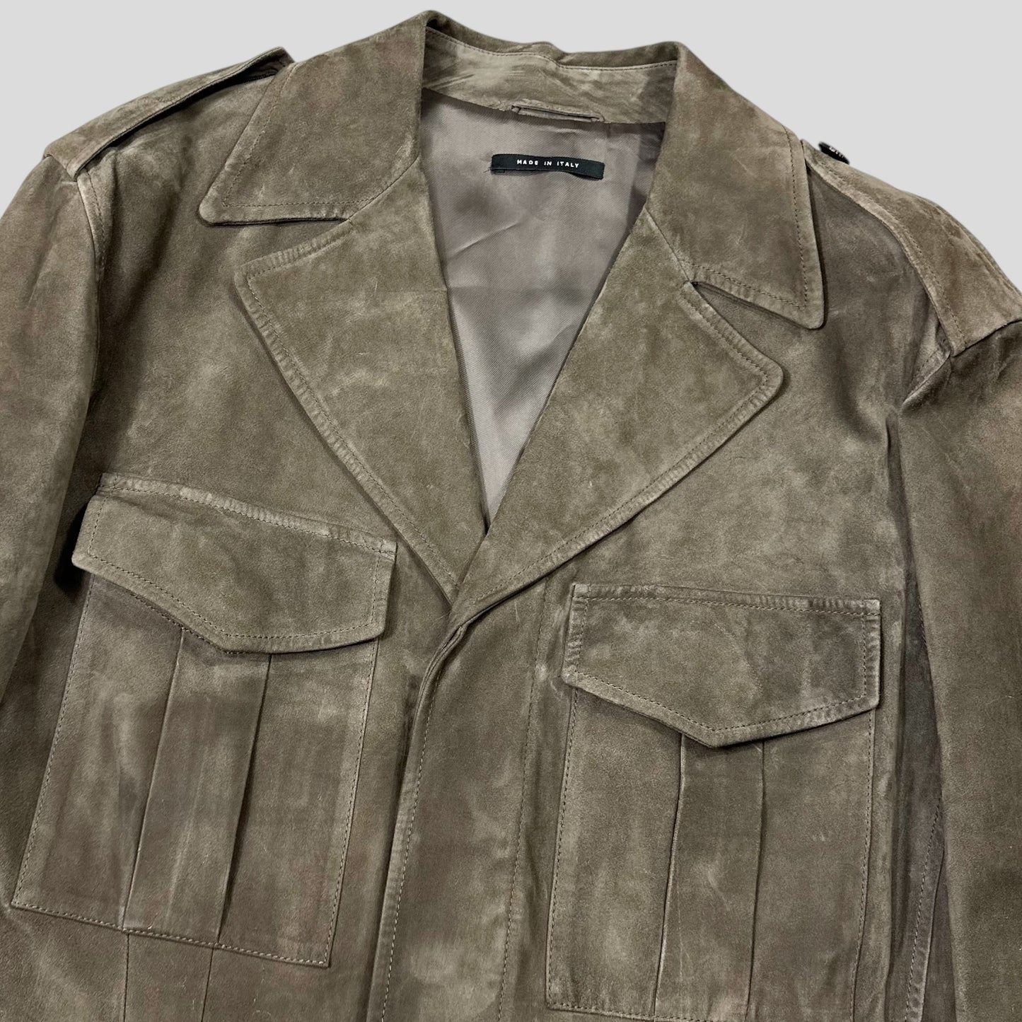 Gucci by Tom Ford FW03 Suede Leather Western Military Jacket - IT54 (L)