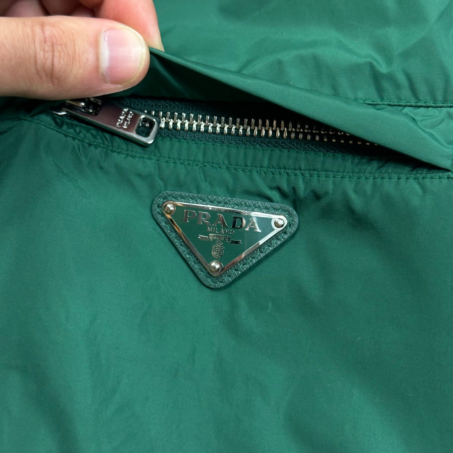 Prada Milano 2013 Emerald Green Nylon Windbreaker Gilet - IT46