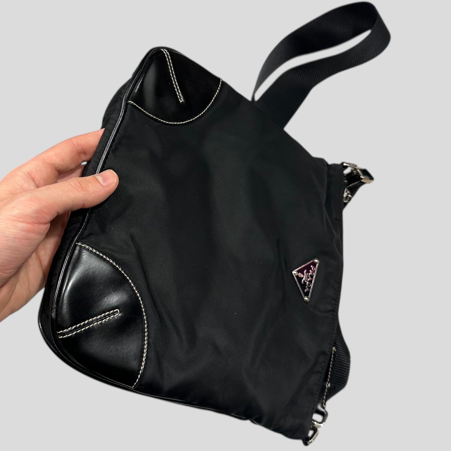 Prada Milano 00’s Nylon & Patent Leather Crossbody Bag