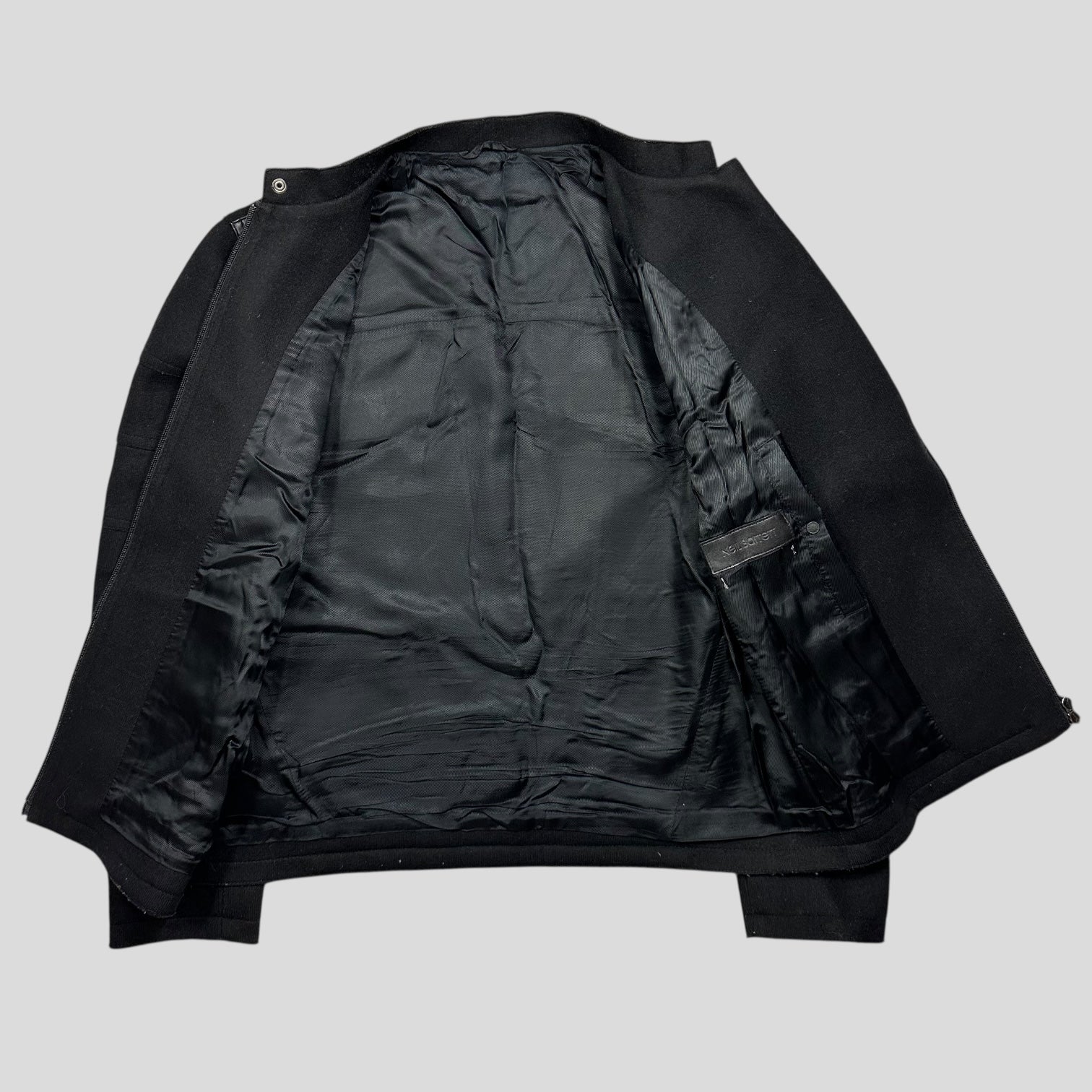 【31日迄】Neil Barrett 2B wool jacket Neil Barrett 00's Leather + Wool Modular Zip Panelled Biker Jacket